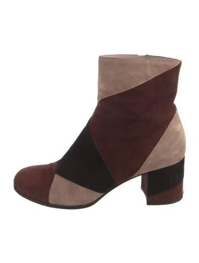Pre-owned Gianvito Rossi Suede Colorblock Pattern Boots