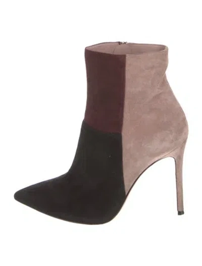 Pre-owned Gianvito Rossi Suede Colorblock Pattern Boots In Neutral