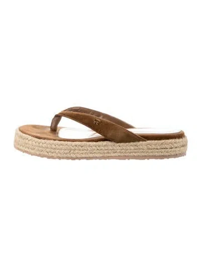 Pre-owned Gianvito Rossi Suede Colorblock Pattern Espadrilles In Brown
