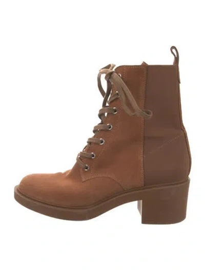 Pre-owned Gianvito Rossi Suede Combat Boots