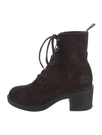 Pre-owned Gianvito Rossi Suede Combat Boots In Multi