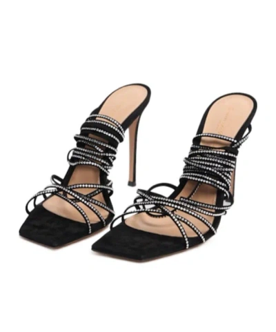 Gianvito Rossi Suede  Crystal Sandals In Multi