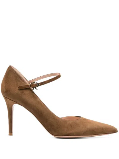 Gianvito Rossi Suede Decollete T.085 Shoes In Brown