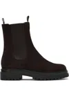 Gianvito Rossi Chunky Sole Suede Ankle Boots In Black