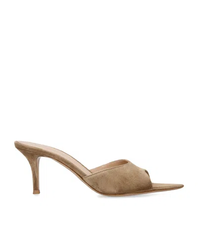 Gianvito Rossi Suede Elle Mules 85