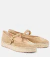 Gianvito Rossi Elda Suede Espadrilles In Beige