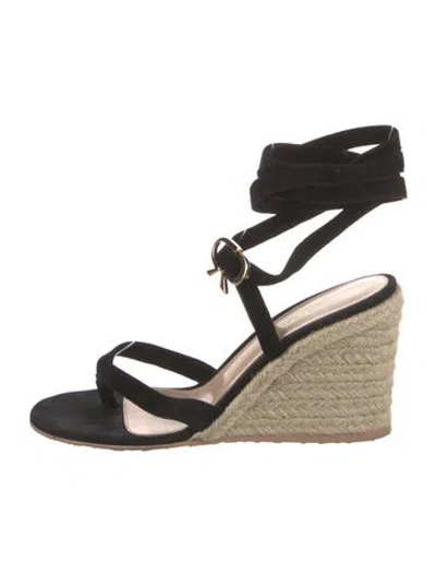 Pre-owned Gianvito Rossi Suede Espadrilles In Black