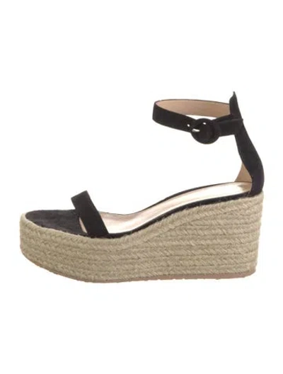 Pre-owned Gianvito Rossi Suede Espadrilles In Black