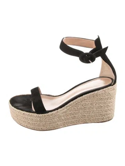 Pre-owned Gianvito Rossi Suede Espadrilles In Black