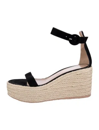 Pre-owned Gianvito Rossi Suede Espadrilles In Black
