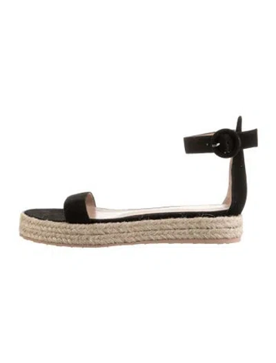 Pre-owned Gianvito Rossi Suede Espadrilles In Black