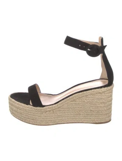 Pre-owned Gianvito Rossi Suede Espadrilles In Black