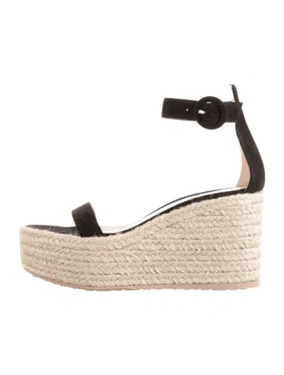 Pre-owned Gianvito Rossi Suede Espadrilles In Black