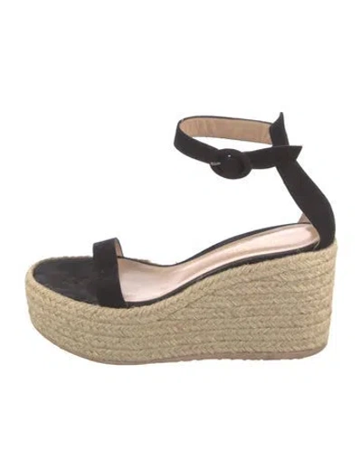 Pre-owned Gianvito Rossi Suede Espadrilles In Black