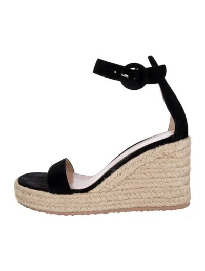 Pre-owned Gianvito Rossi Suede Espadrilles In Black