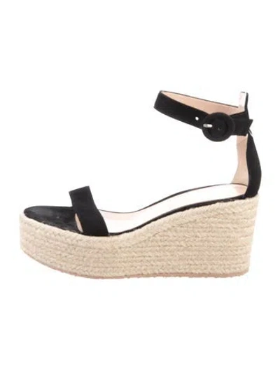 Pre-owned Gianvito Rossi Suede Espadrilles In Black/neutrals