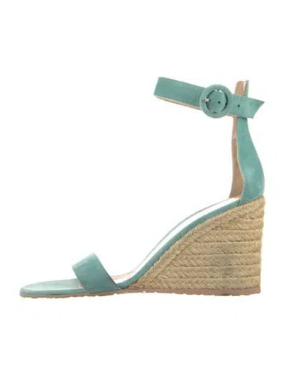 Pre-owned Gianvito Rossi Suede Espadrilles In Blue