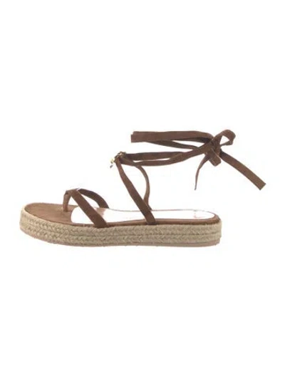 Pre-owned Gianvito Rossi Suede Espadrilles In Brown