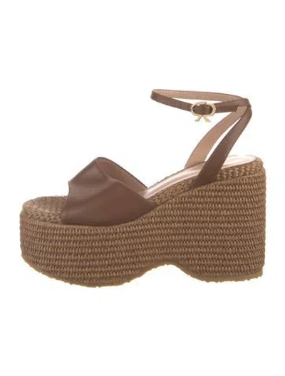 Pre-owned Gianvito Rossi Suede Espadrilles In Brown