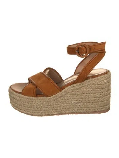 Pre-owned Gianvito Rossi Suede Espadrilles In Brown