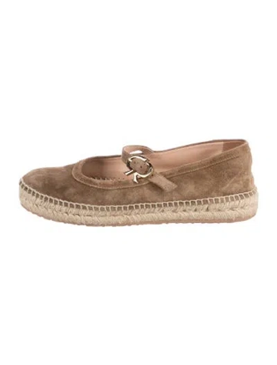 Pre-owned Gianvito Rossi Suede Espadrilles In Brown