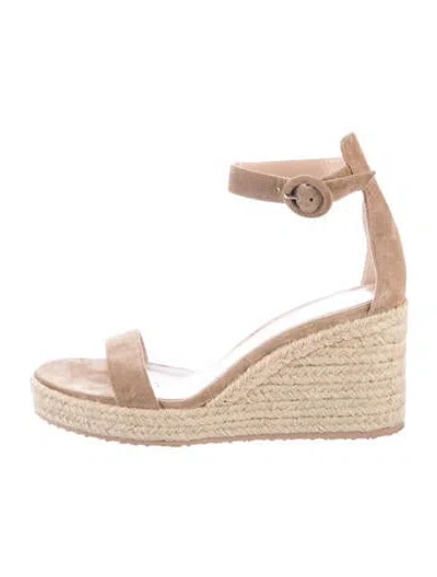 Pre-owned Gianvito Rossi Suede Espadrilles In Brown