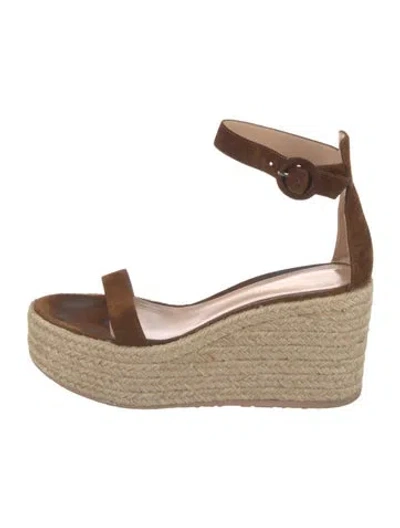 Pre-owned Gianvito Rossi Suede Espadrilles In Brown