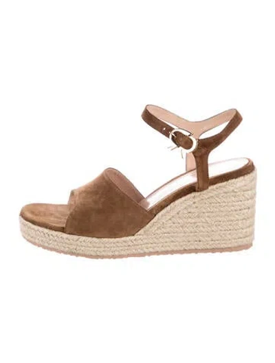 Pre-owned Gianvito Rossi Suede Espadrilles In Brown