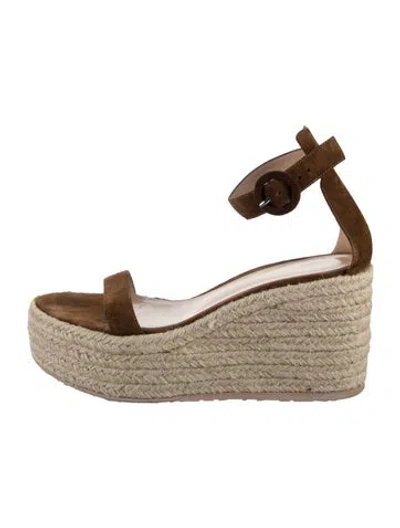 Pre-owned Gianvito Rossi Suede Espadrilles In Brown