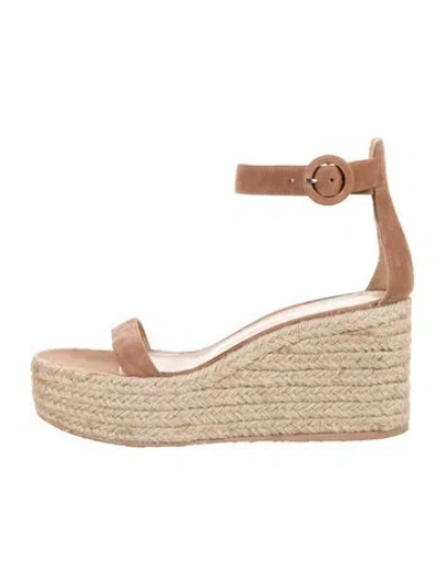 Pre-owned Gianvito Rossi Suede Espadrilles In Brown