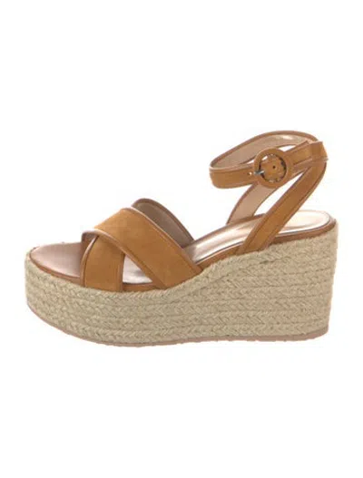Pre-owned Gianvito Rossi Suede Espadrilles In Brown