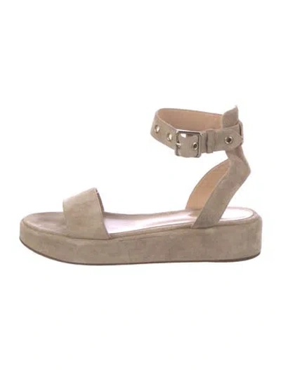 Pre-owned Gianvito Rossi Suede Espadrilles In Neutral