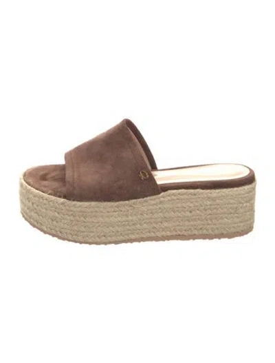 Pre-owned Gianvito Rossi Suede Espadrilles In Neutral