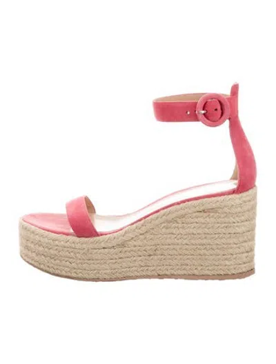 Pre-owned Gianvito Rossi Suede Espadrilles In Neutrals/pink