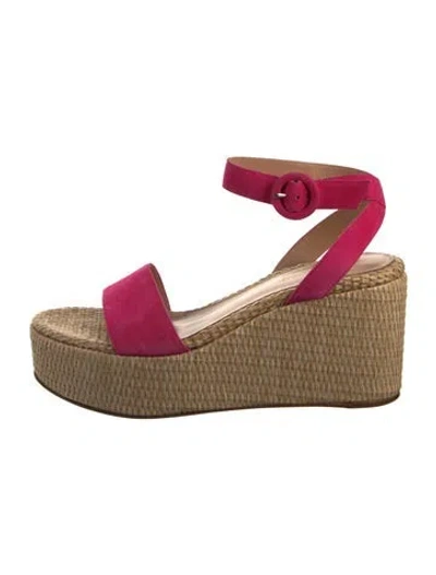 Pre-owned Gianvito Rossi Suede Espadrilles In Pink