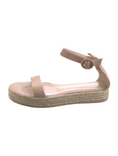 Pre-owned Gianvito Rossi Suede Espadrilles In Pink