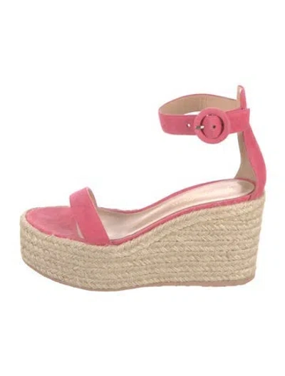 Pre-owned Gianvito Rossi Suede Espadrilles In Pink