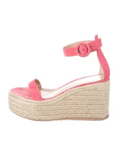 Pre-owned Gianvito Rossi Suede Espadrilles In Pink