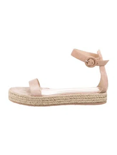 Pre-owned Gianvito Rossi Suede Espadrilles In Pink
