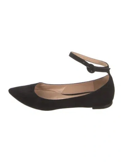 Pre-owned Gianvito Rossi Suede Flats In Black