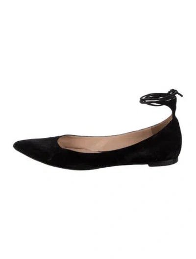 Pre-owned Gianvito Rossi Suede Flats In Black