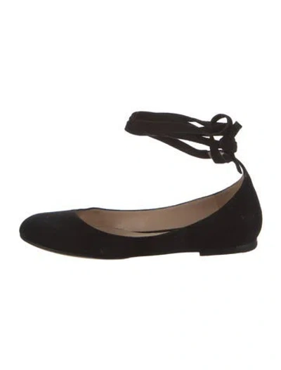 Pre-owned Gianvito Rossi Suede Flats In Black