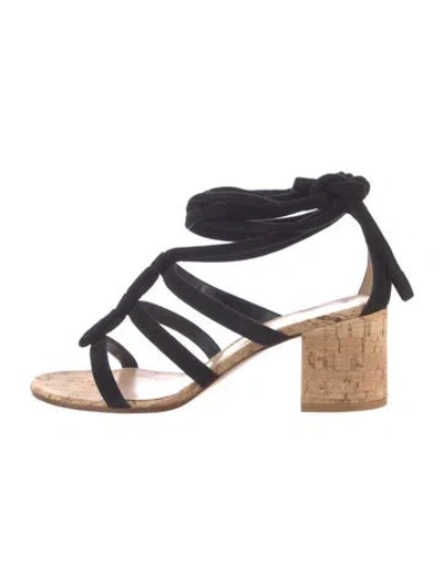Pre-owned Gianvito Rossi Suede Gladiator Sandals In Black