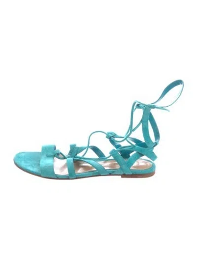 Pre-owned Gianvito Rossi Suede Gladiator Sandals In Blue