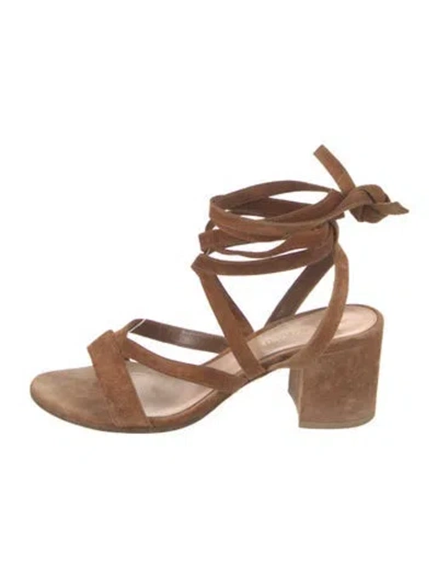 Pre-owned Gianvito Rossi Suede Gladiator Sandals In Brown