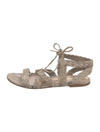 Pre-owned Gianvito Rossi Suede Gladiator Sandals In Gray