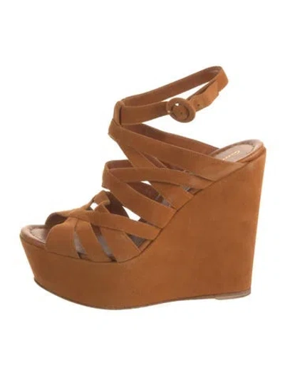 Pre-owned Gianvito Rossi Suede Gladiator Sandals In Orange