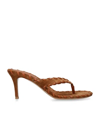 Gianvito Rossi Suede Heeled Mules 70 In Brown
