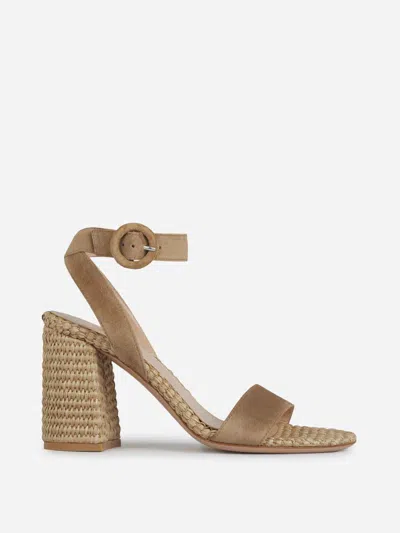 Gianvito Rossi Suede Heeled Shoes In Brown