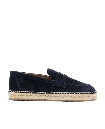Gianvito Rossi Suede / Jute Espadrilles In Black